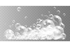 Realistic white soap foam, an Object Illustration by Yayasya