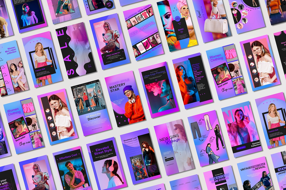 100 Animated Fashion Instagram Canva, a Social Media Template by TheBrightGrap (Photo 4 of 7)