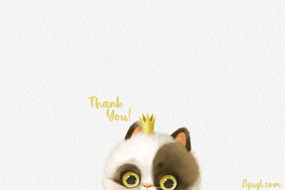 Cute cartoon kitten in tutu, an Animal Illustration by Azuzlikus (Photo 3 of 3)