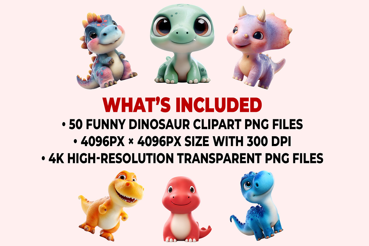 Funny Dinosaur Clipart PNG Bundle, a Graphic by M9 Design (Photo 9 of 9)