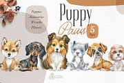 Puppy Paws 5. Watercolor Collection, an Illustration by OctopusArtis (Thumbnail 1 of 11)