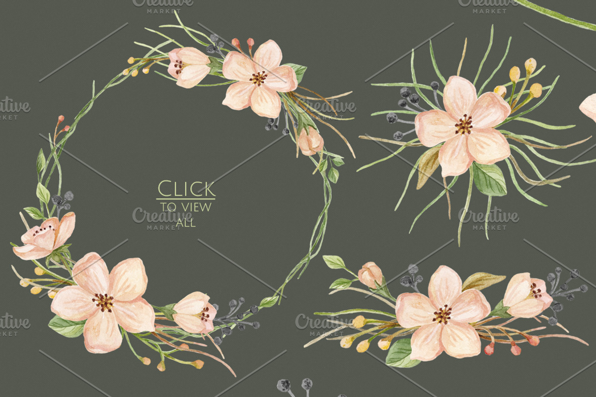 Watercolor blooming. Spring set, an Illustration by NataliVA (Photo 3 of 4)