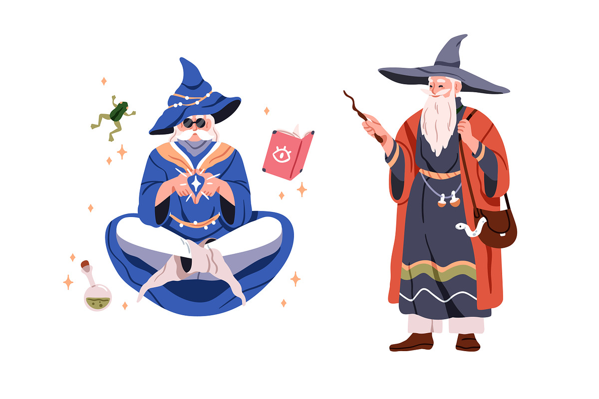 Magicians and wizards, magic set, a Person Illustration by Good Studio (Photo 5 of 6)