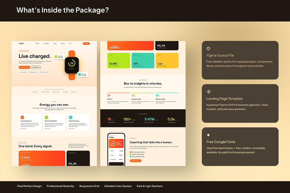Health & Fitness Wearable App, an UI Kit Template by Pitchlook.Studio (Photo 3 of 3)