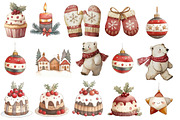 Watercolor Christmas clipart, an Illustration by Designworld (Thumbnail 3 of 5)