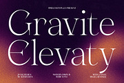 Gravite Elevaty Luxury Serif Font, a Serif Font by timelesstype.co (Thumbnail 1 of 20)
