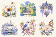 Spring Garden Sublimation Clipart, a Work Illustration by OK Design (Thumbnail 3 of 3)