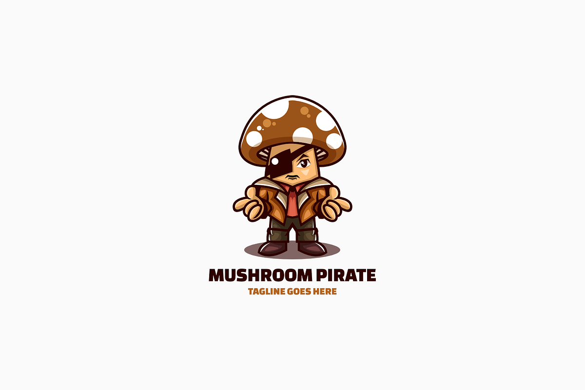 Mushroom Pirate Mascot Cartoon Logo, a Branding & Logo Template by Artnivora.Std