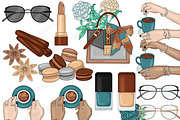 Coffee Lover Clipart, an Illustration by GlamArtZhanna (Thumbnail 3 of 4)