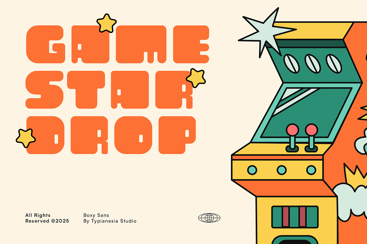 Haltime – Bold Retro Boxy Font, a Sans Serif Font by Typia Nesia (Photo 3 of 11)