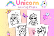 50 Unicorn Coloring Pages for Kids, an Animal Illustration by SimoDigitalArt (Thumbnail 3 of 5)