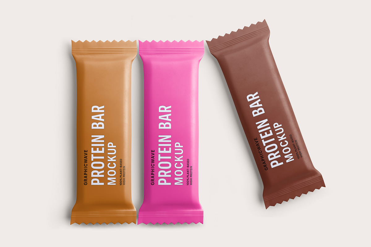 Protein Bar Mockup, a Packaging Mockup by GraphicWave (Photo 4 of 9)