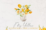 Watercolor Flower - Soft Yellow, an Illustration by Beigetime (Thumbnail 7 of 11)