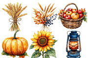 Watercolor Autumn  Harvest, an Illustration by Designworld (Thumbnail 3 of 6)