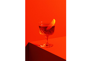 A crystal glass with a cocktail and, a Food & Drink Photo by Sergey Kotenev