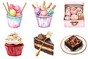 Watercolor Sweets Clipart Bundle, an Illustration by CitraGraphics (Thumbnail 4 of 5)