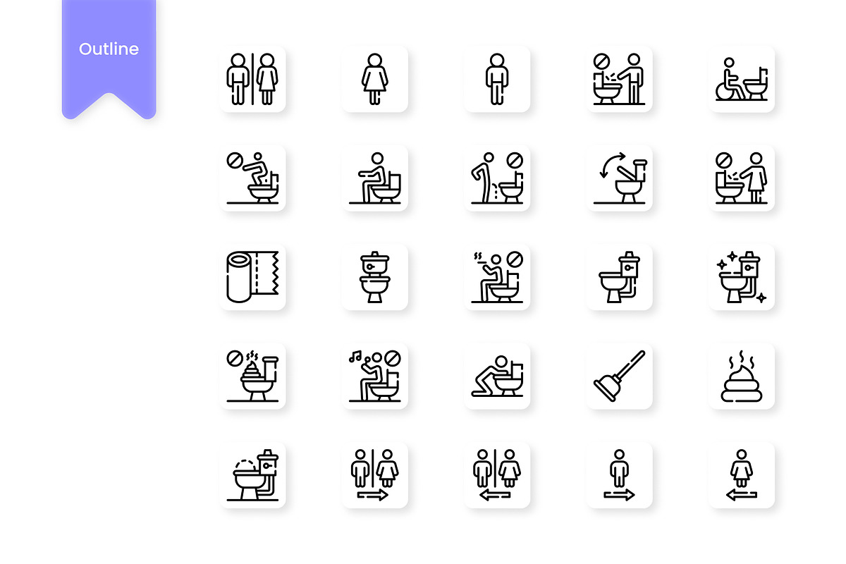 Toilet Icons, a Duotone Icon by HacaStudio (Photo 2 of 3)