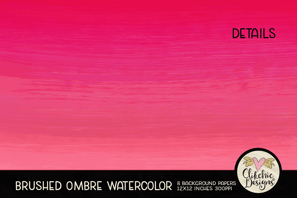 Brushed Ombre Watercolor Textures, a Texture Graphic by Clikchic Designs (Photo 4 of 5)