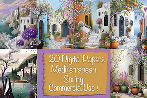 Mediterranean Spring Digital Papers