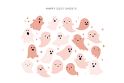 Cute Ghost Clipart PNG Halloween, an Object Graphic by Lucie Sindelkova (Thumbnail 3 of 9)