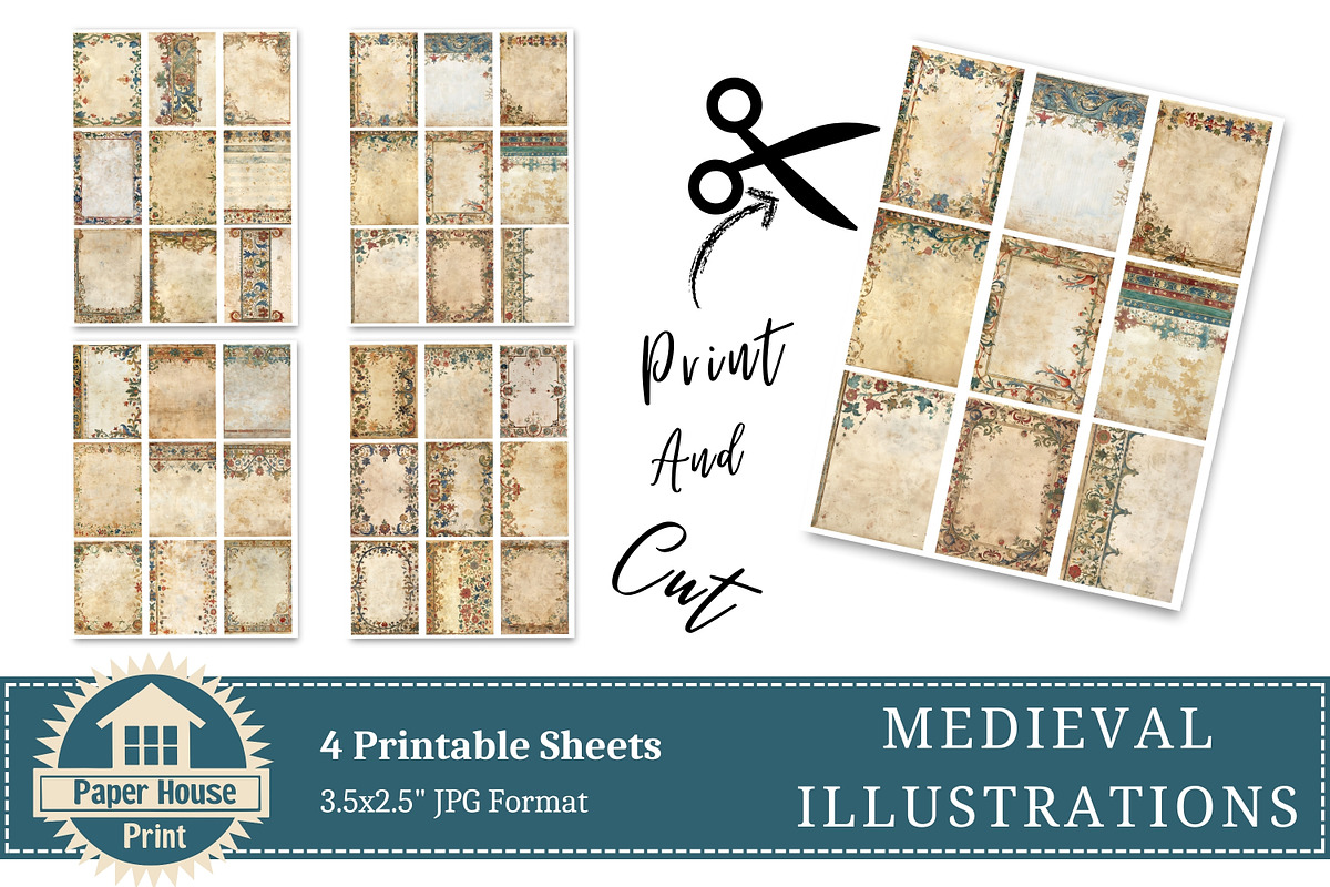 Medieval Grunge Illustrations Paper, an Illustration by NiiiNArt (Photo 8 of 8)