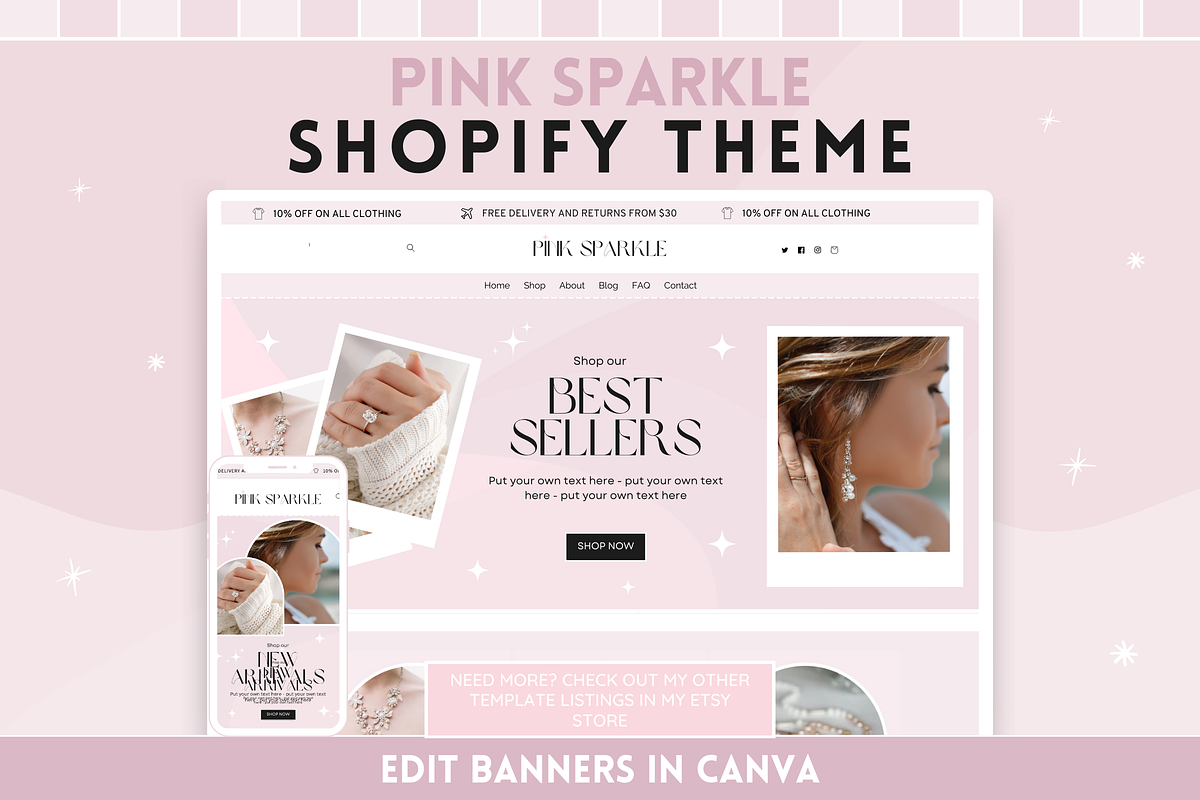 Pink Shop Banner Templates, a Shopify Template by SunshineStudioBoutique (Photo 9 of 9)