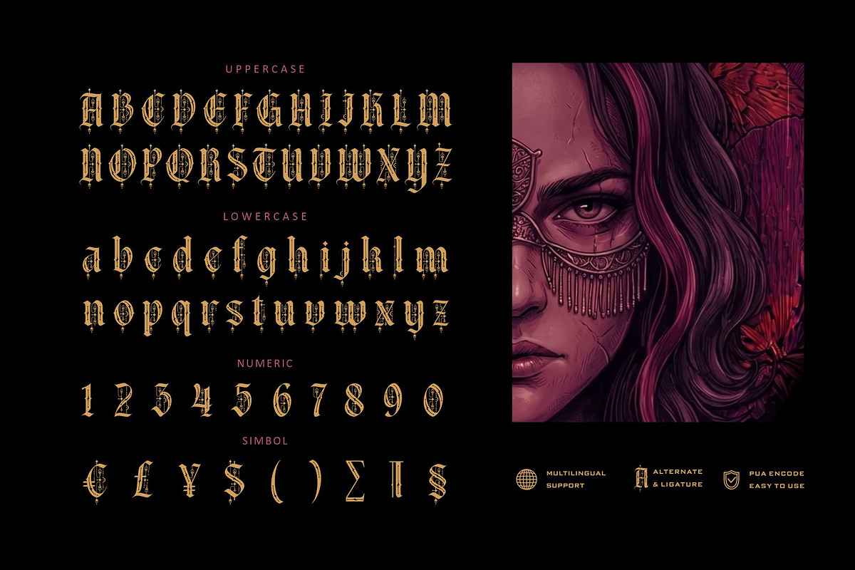 Gothica Sanctora Typeface, a Blackletter Font by alit design (Photo 16 of 18)