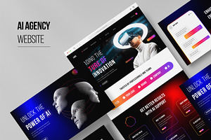 AI Agency Website Template, a Landing Page Template by MightyDesign