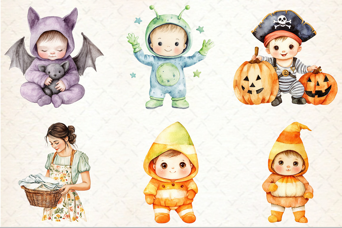 Halloween Baby Costume Clipart, an Illustration by Rose Art (Photo 3 of 7)