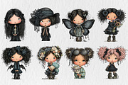 Summer Gothic Girls Clipart, a Seasonal Illustration by Rose Art (Thumbnail 4 of 6)
