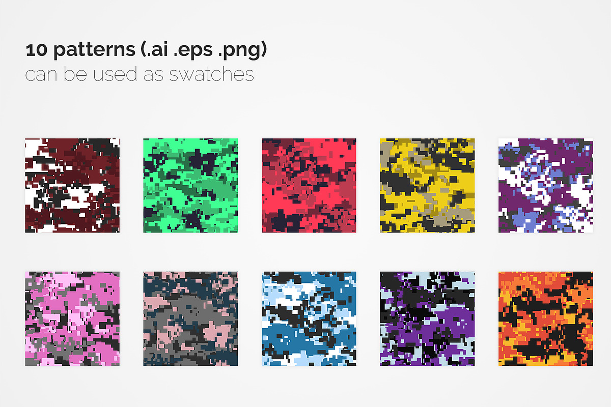 Fashion Pixel Camouflage Patterns, a Pattern Graphic by 3Y_Design (Photo 3 of 6)