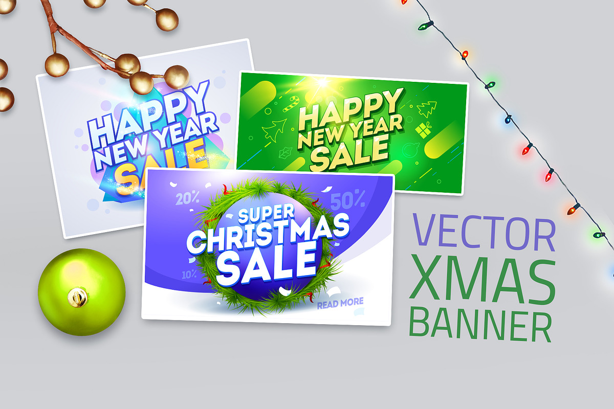 Christmas sale banner template, a Card Template by Re2deer (Photo 2 of 5)
