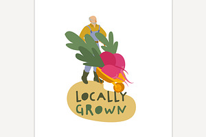 Locally grown concept., an Outline Icon by Anna's Shop