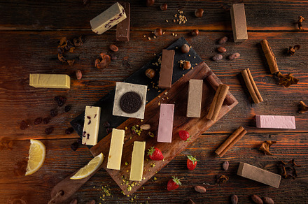 Various taste of homemade chocolate fudges, a Background Photo by Grafvision photography