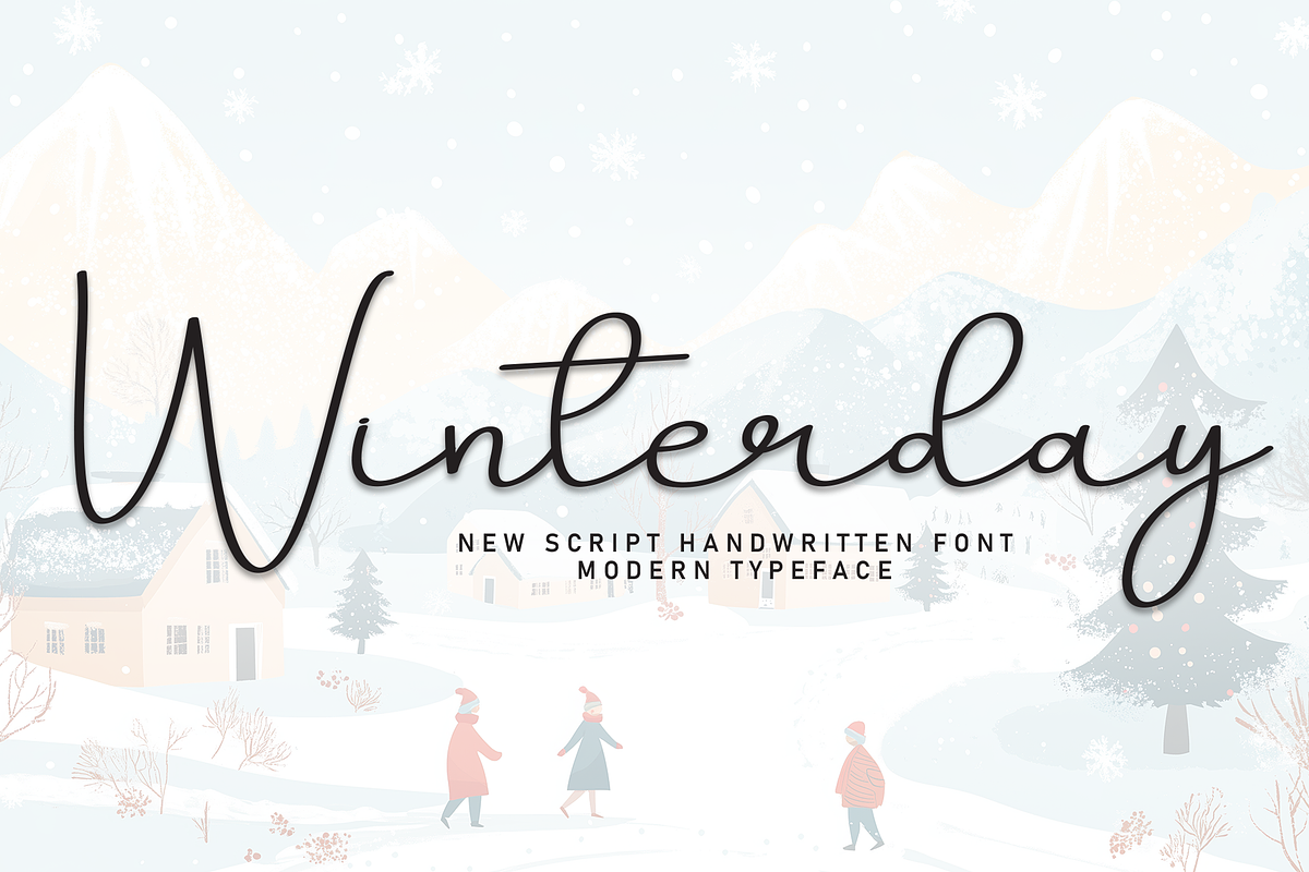 Winterday | Script Font, a Handwritten Font by Scratchones (Photo 1 of 8)