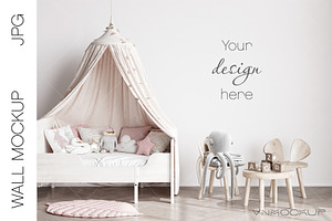 Kids room wall mockup, JPG (i00261), a Mockup by VNmockup