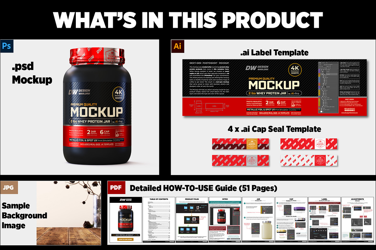 2lb Whey Protein Jar Mockup A1-Pro, a Packaging Mockup by Design Warlord (Photo 14 of 16)