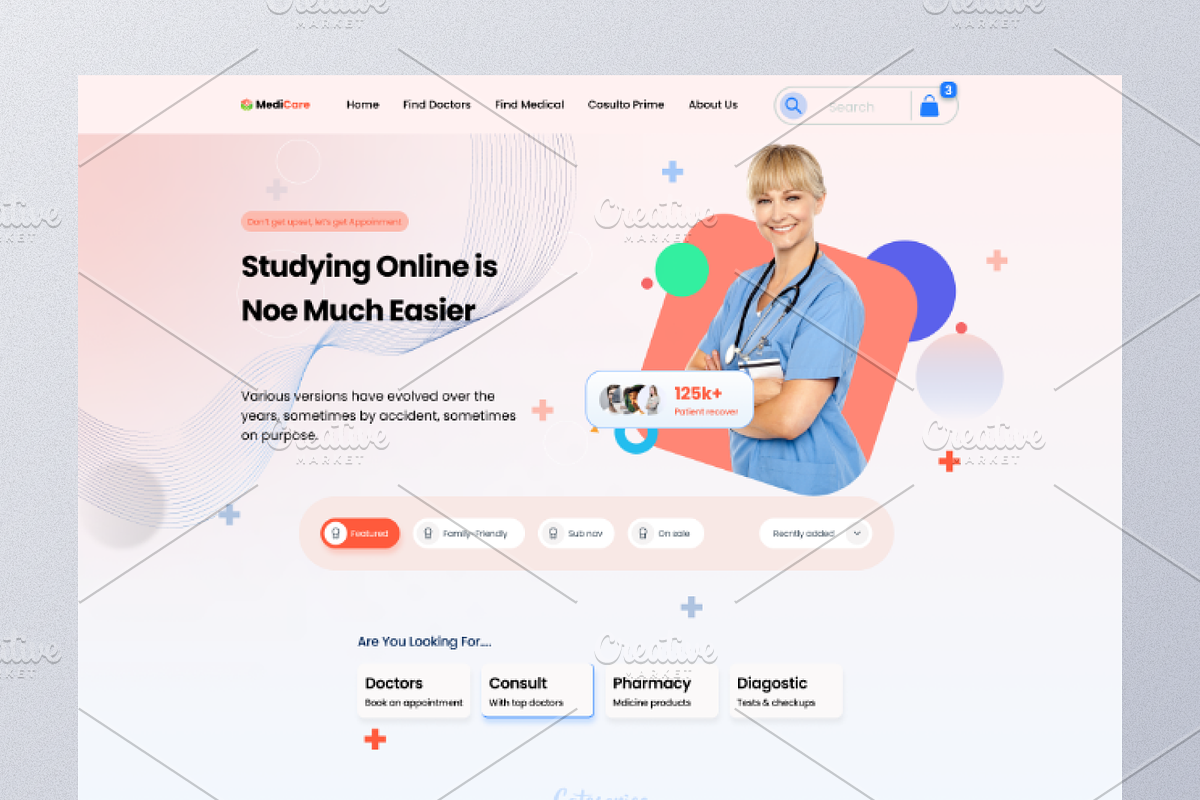 Medical & Clinic Figma Template, a Landing Page Template by DesignsLab (Photo 1 of 3)