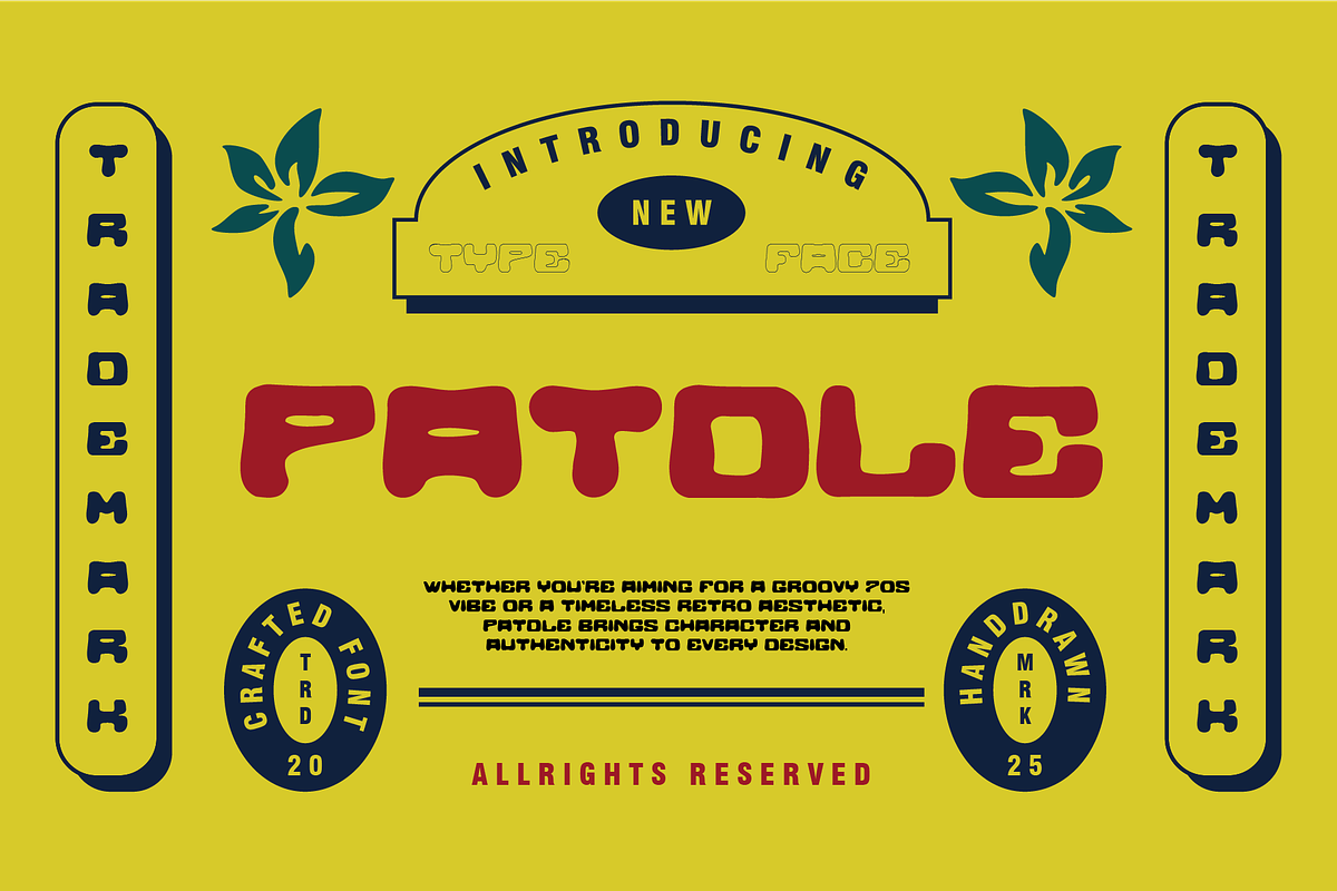 PATDLE - Retro Display Font, a Handwritten Font by Rightwheels (Photo 1 of 10)