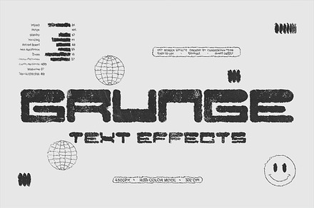 Grunge Text Effects – 2 PSD Files, a Layer Style Add-On by Cursedesign