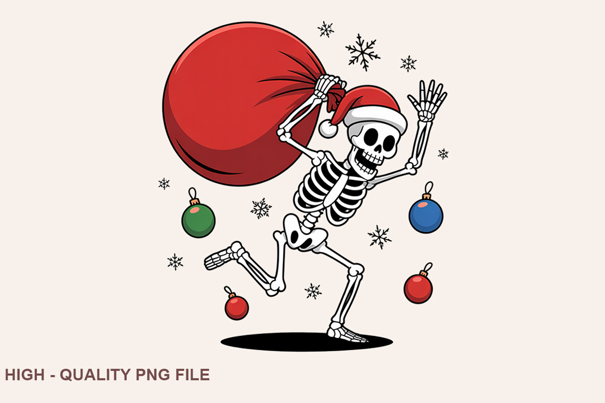 Christmas Skeleton Sublimation PNG, a Graphic by crative8112 (Photo 3 of 10)