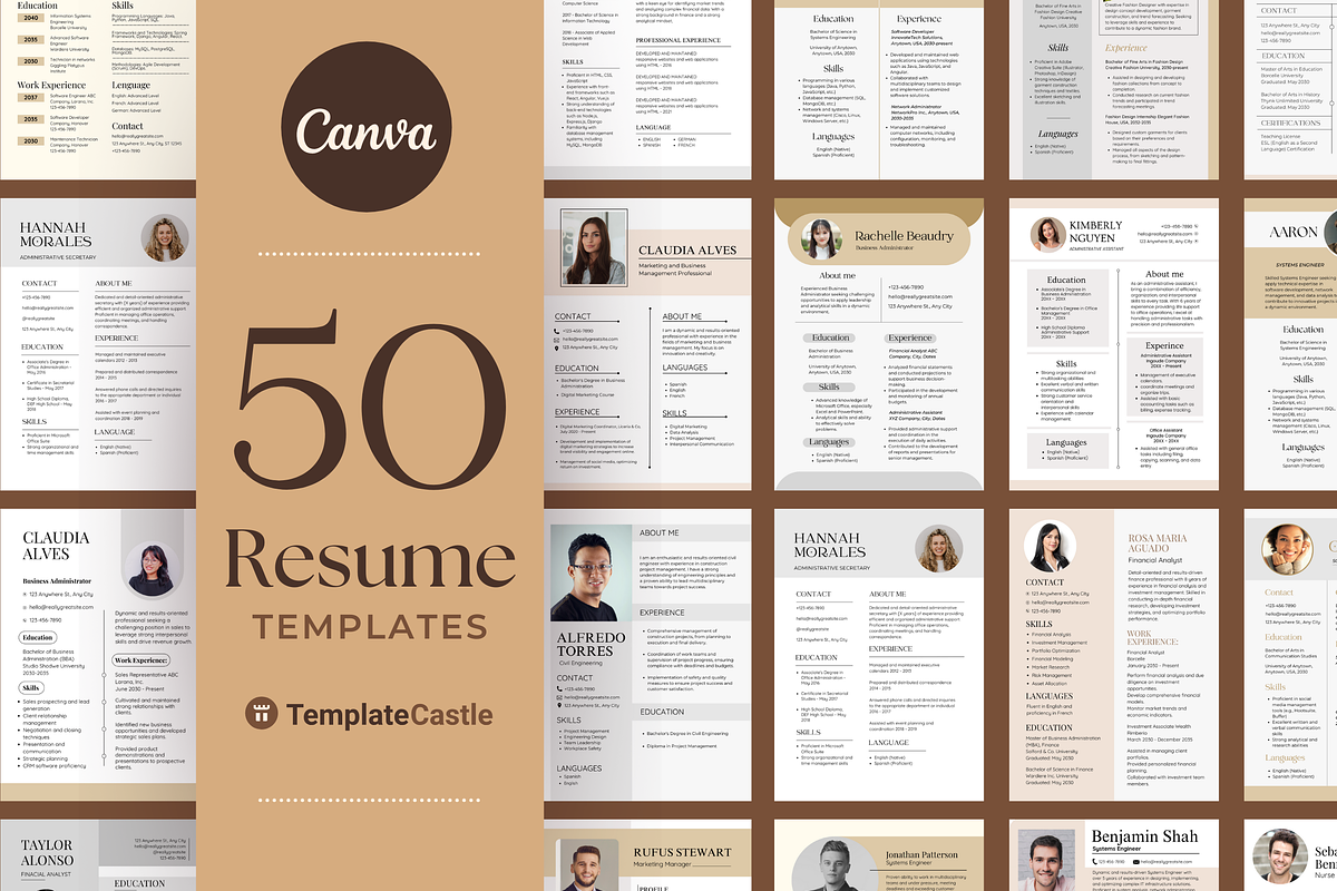 50 Professional Resume Templates, a Templates & Theme by TemplateCastleStore (Photo 1 of 10)
