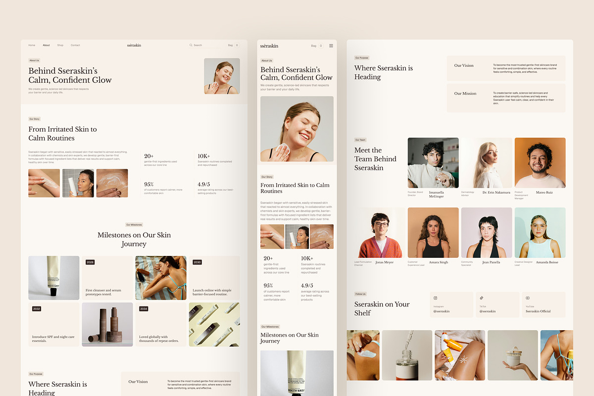 Skincare E-Commerce Website UI Figma, an UI Kit Template by peterdraw (Photo 3 of 7)