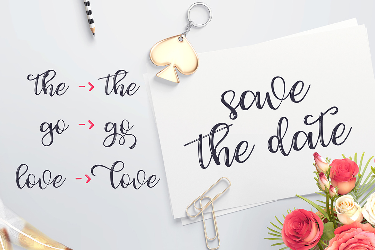 Angelica script with swashes preview 5