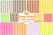 Preppy Striped Teacher PNG Bundle, a Seasonal Illustration by OK Design (Thumbnail 1 of 6)