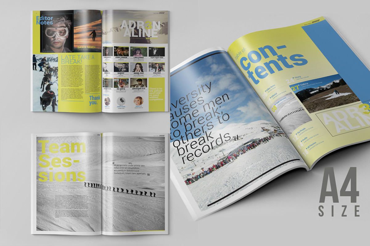 Adrenaline Magazine Template, a Magazine Template by Magoo Studio (Photo 2 of 4)