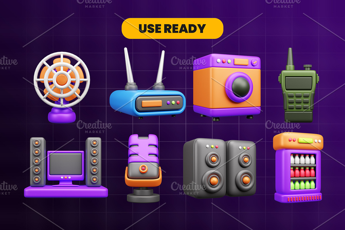 Electronic Appliance 3d Icon Pack, an Object 3D Model by Ui Stock (Photo 3 of 6)