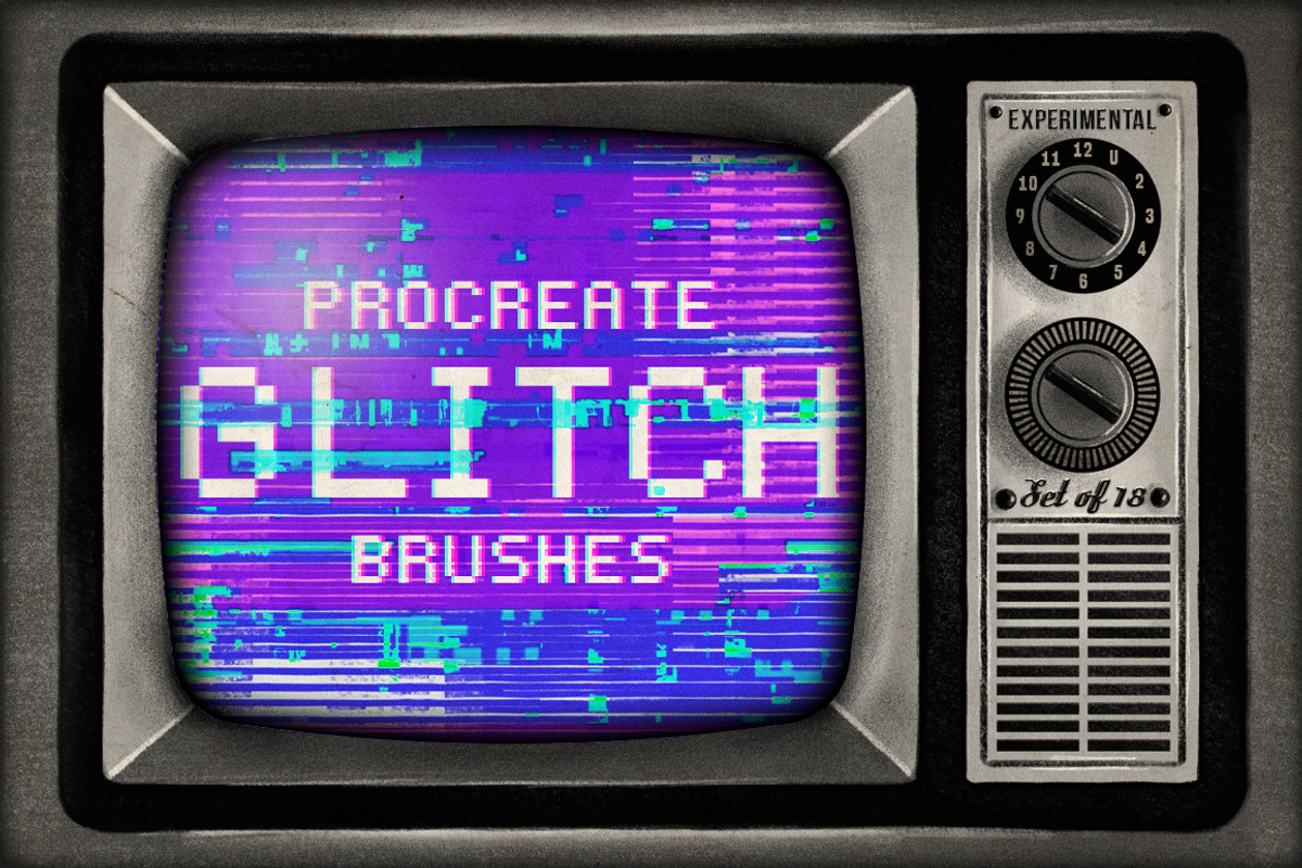 Procreate Glitch brushes - set of 18, a Brush Add-On by MiksKS (Photo 1 of 11)