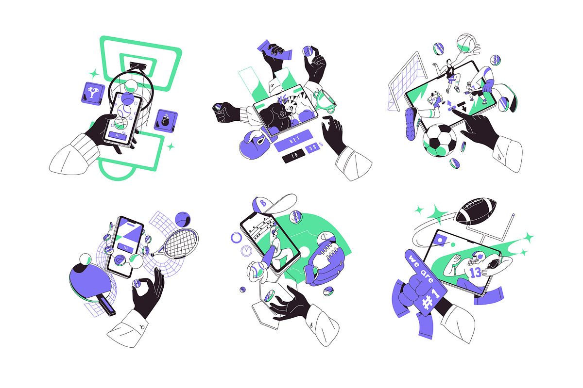 Gambling people bet on sports online, a Sport Illustration by PaperTrident (Photo 1 of 13)