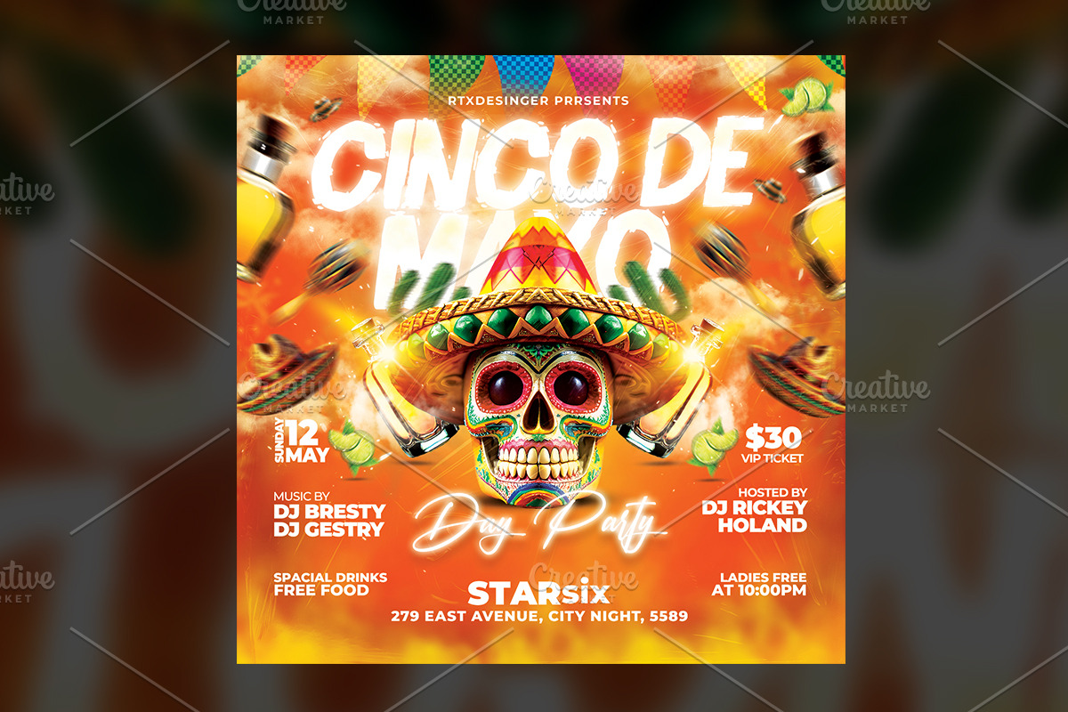 Cinco de Mayo Flyer Template, a Flyer Template by RTXdesinger99 (Photo 3 of 3)